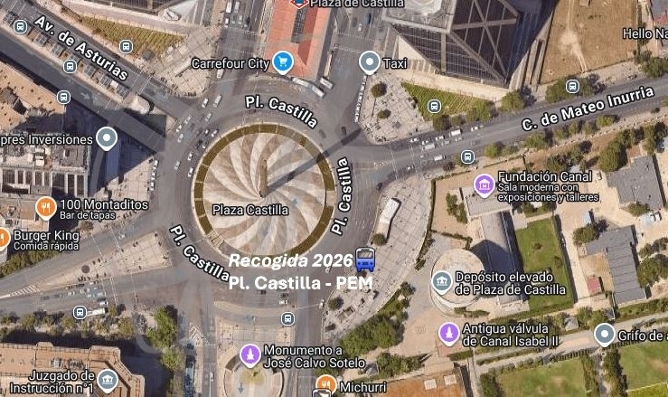 Punto de recogida en Plaza de Castilla (Madrid)